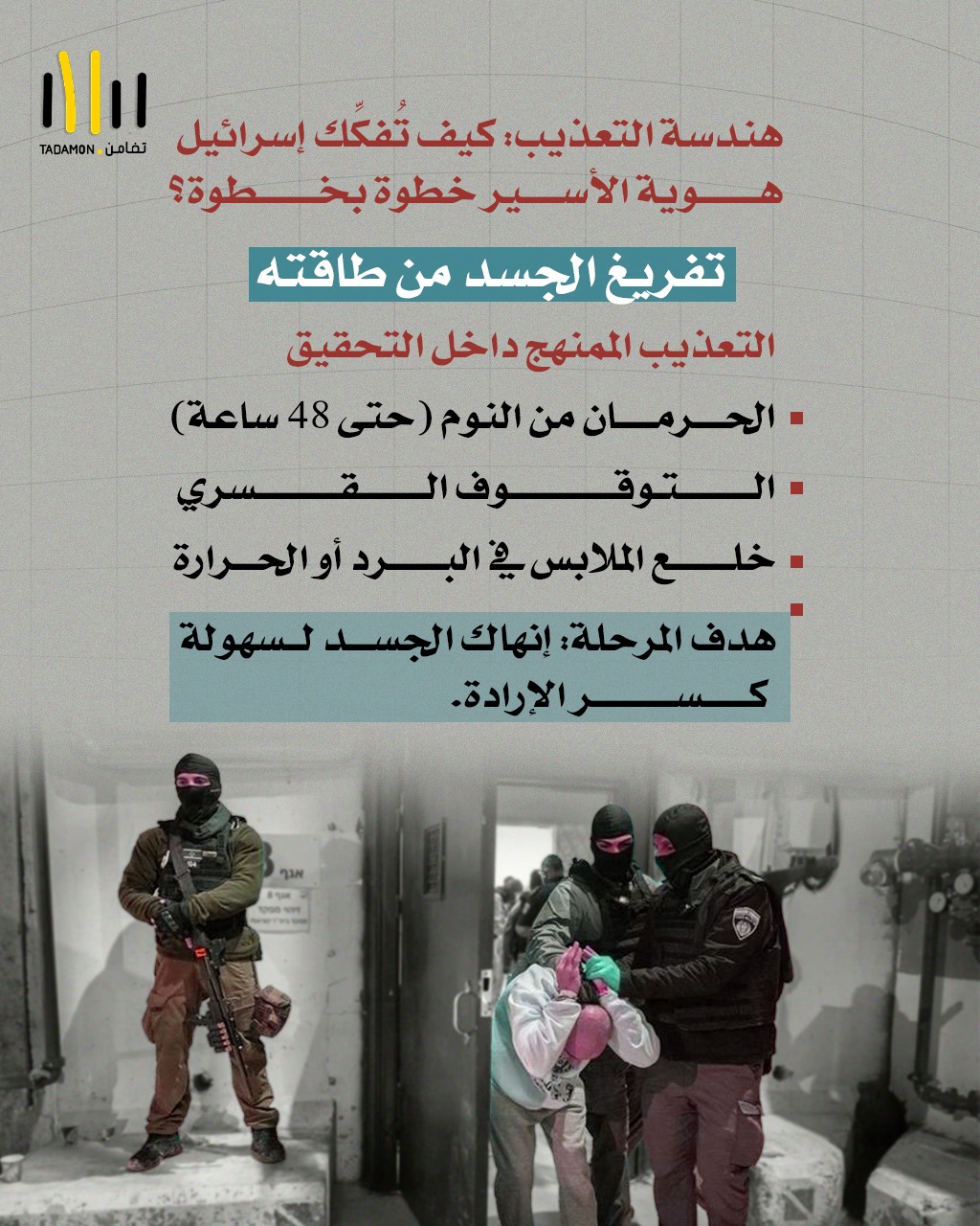 هندسة التعذيب: كيف تُفكِّك إسرائيل هوية الأسير خطوة بخطوة؟